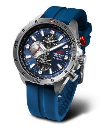 Vostok Europe Almaz Multifunctional Line YM26-320A652S - Modrý silikonový řemínek