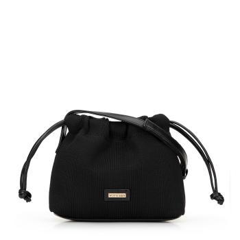 Dámska malá kabelka typu vak so šnúrkami čierna 100-4Y-403-1