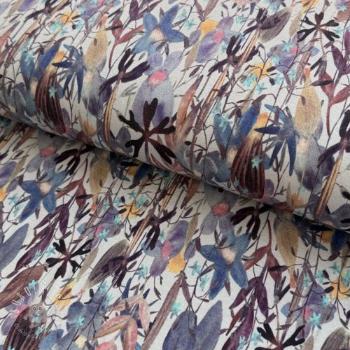 Úplet VISCOSE Vibrant forest grey digital print