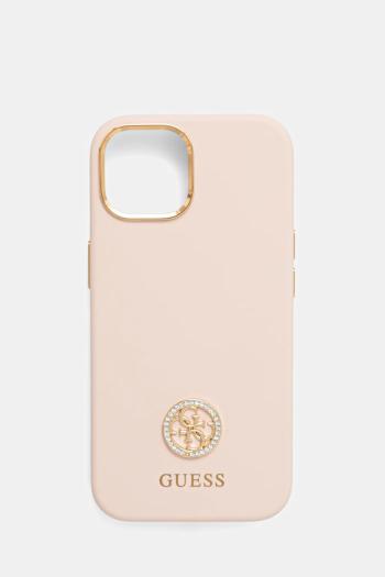 Guess telefon tok iPhone 15 / 14 / 13 6.1" rózsaszín, GUHCP15SM4DGPP