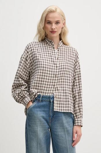 Košile Pepe Jeans PRIYA dámská, béžová barva, regular, se stojáčkem, PL304933