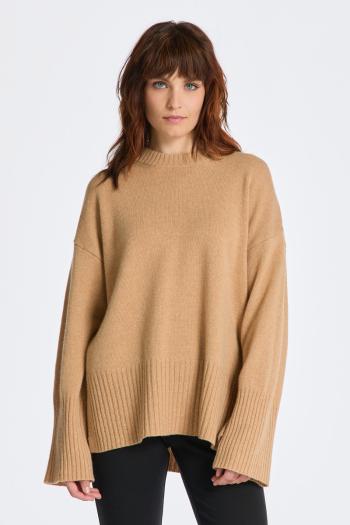 SVETR GANT D1. LOUNGE C-NECK SWEATER DARK KHAKI