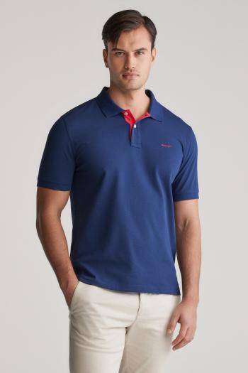 POLOKOŠILE GANT REG CONTRAST PIQUE SS RUGGER PERSIAN BLUE