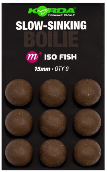 Korda umělé boilie slow sinking boilie iso fish 9 ks - 15 mm