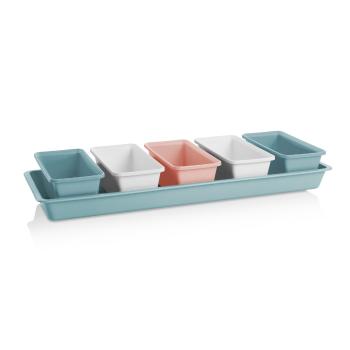 Set jardiniere Gardenico Mini Garden 5 buc., albastru, 60 cm, albastru