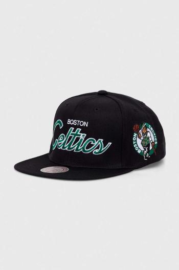 Čepice s vlněnou směsí Mitchell&Ness NBA BOSTON CELTICS černá barva, s aplikací