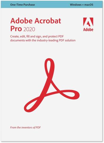 Irodai szoftver Adobe Acrobat Pro 2020, Win/Mac, EN (elektronikus licenc)