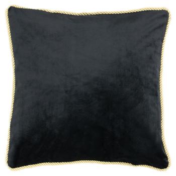 Černý sametový polštář obšitý krouceným zlatým provázkem Velvet black - 45*10*45cm DCFGKSZW