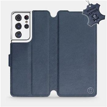 Flip pouzdro na mobil Samsung Galaxy S21 Ultra 5G - Modré - kožené -   Blue Leather (5903516620517)