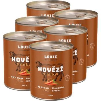 LOUIE HOVĚZÍ S MRKVÍ 6x 800 G Psí konzervy, hnědá, velikost