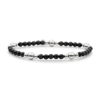 Sparkling Jewels Korálkový náramek s černým onyxem BLK01S-G07