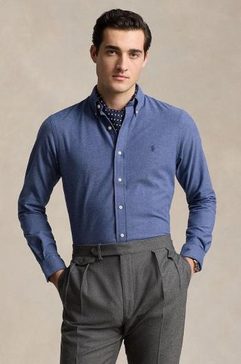 Košile Polo Ralph Lauren pánská, modrá barva, slim, s límečkem button-down, 710953354