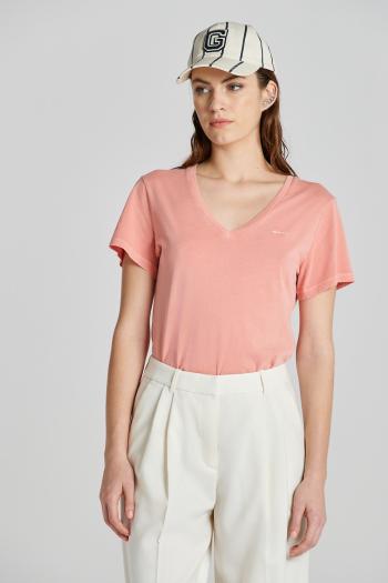 TRIČKO GANT REG SUNFADED SS V-NECK T-SHIRT PEACHY PINK