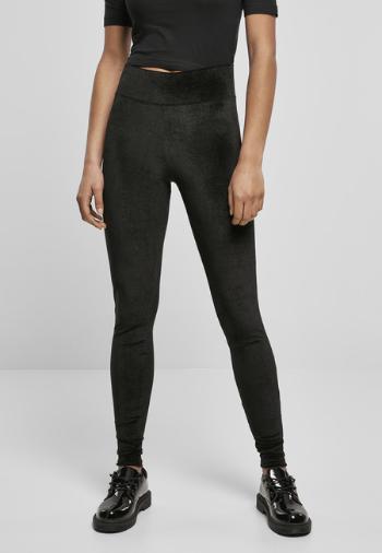 Urban Classics Ladies High Waist Velvet Leggings black - XS