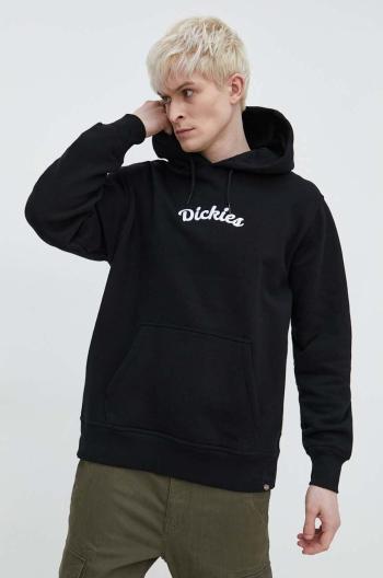 Mikina Dickies SHAWSVILLE HOODIE pánská, černá barva, s kapucí, s aplikací, DK0A4YQ1