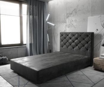 Boxspring postel Dream-Great mikrovlákno antracitová vintage