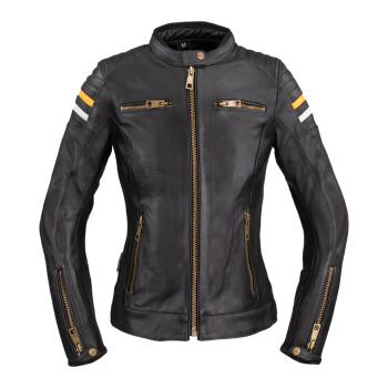 Dámská kožená moto bunda W-TEC Stripe Lady  černá  XS