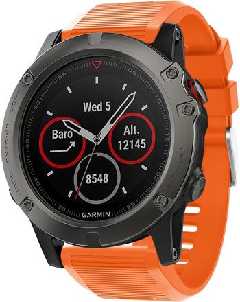 Szíj Eternico Garmin Quick Release 26 Silicone Band Silicone Silver Buckle - narancssárga