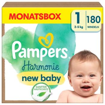 Pampers Harmonie Gr.1 Newborn , 2-5 kg, měsíční balení (1x180 plen)