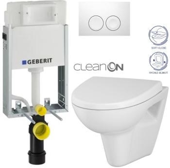 Geberit KOMBIFIX Basic tlačítko DELTA 21 Bílé WC CERSANIT PARVA + SEDÁTKO 110.100.00.1 21BI PA1