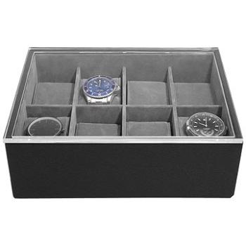 Stackers, Pánská šperkovnice na hodinky Black Pebble 8 Piece Watch Box & Acrylic Lid | černá (74806)