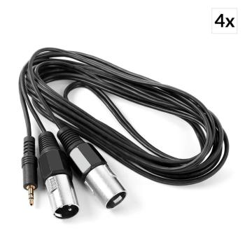 FrontStage 4x Y kabel XLR samec na 3,5mm jack, 30cm