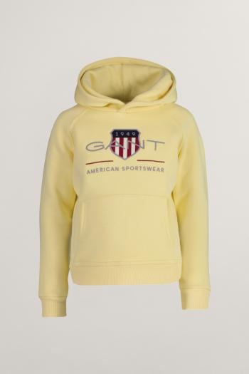 MIKINA GANT ARCHIVE SHIELD RAGLAN HOODIE DUSTY LIGHT YELLOW