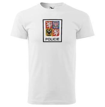 Tričko Policejní erb (Velikost: 5XL, Typ: pro muže, Barva trička: Bílá)