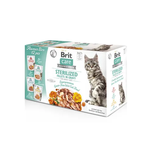 Brit Care Cat Flavour box Sterilized Fillet in Gravy 12x85 g