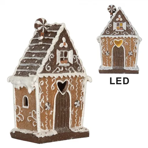 Perníková LED chaloupka Gingerbread Cotti - 14*9*21 cm Clayre & Eef