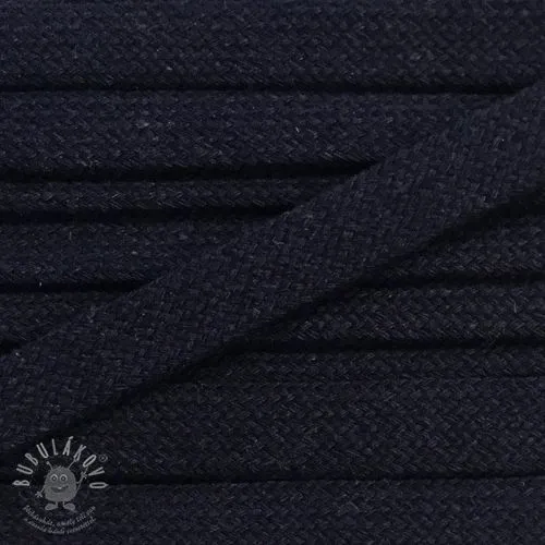 Bavlnená šnůra plochá 13 mm modrá temná