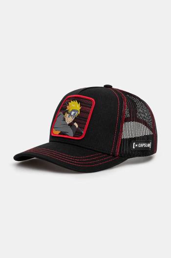 Dětská baseballová čepice Capslab Naruto Capslab Trucker černá barva, s aplikací, CL.NS.3.NAR2