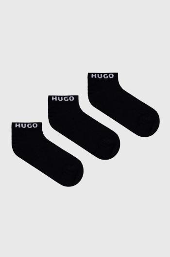 Ponožky HUGO 3-pack pánské, černá barva, 50480217