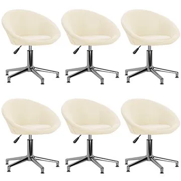 Otočné jídelní židle 6 ks krémové textil, 3089512 (3089512)