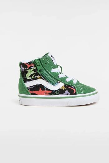 Detské tenisky Vans SK8-Hi Reissue Side Zip zelená farba, VN0007Q3BGK1