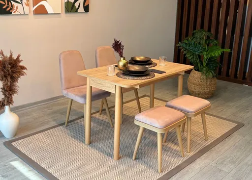 Jídelní set s rozkládacím stolem a židlemi (5 kusů) Vina Mini 02 0900 - Oak, Stone