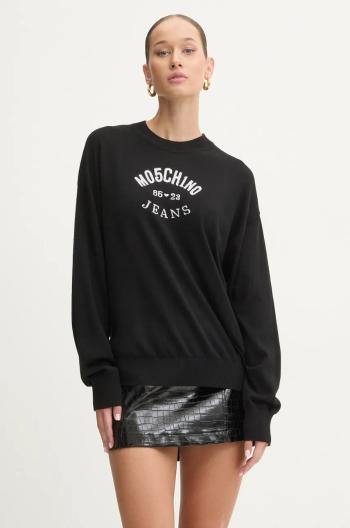 Vlněný svetr Moschino Jeans dámský, černá barva, lehký, J0931 8700