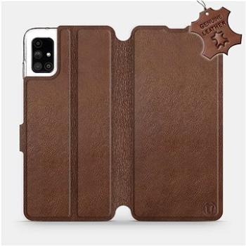 Flipové pouzdro na mobil Samsung Galaxy M51 - Hnědé - kožené -  Brown Leather (5903516365760)