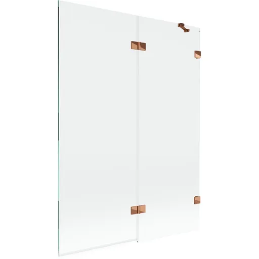 MEXEN/S Lunar vanová zástěna 2-křídlová pravá 130 x 150, transparent, růžové zlato 897-130-100-60-00-P