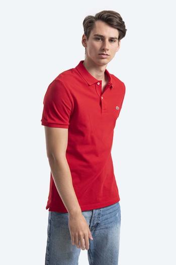 Bavlněné polo tričko Lacoste PH4012 240 červená barva, PH4012.240-240