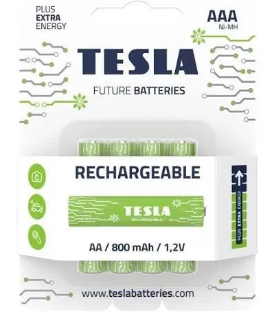 TESLA BATTERIES AAA GREEN+ RECHARGEABLE (HR03 / BLISTER FOIL 4 PCS)