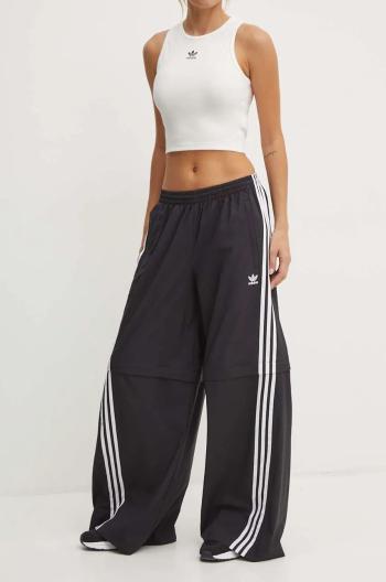 Tepláky adidas Originals Oversized Zip Off Track Pant černá barva, s aplikací, JM9254