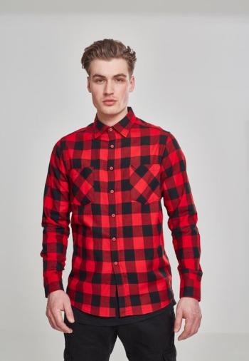 Urban Classics Checked Flanell Shirt blk/red - XXL
