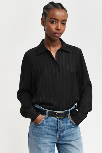 KOŠILE GANT REG SATIN STRIPED SHIRT BLACK