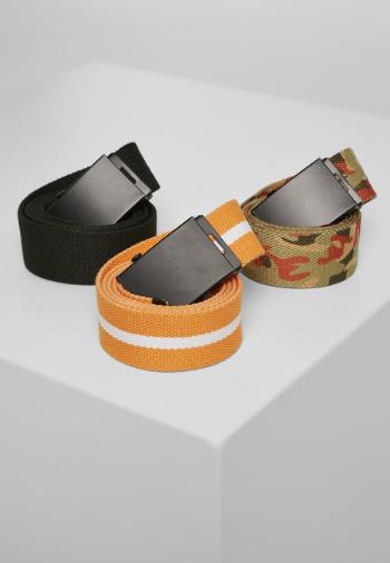 Urban Classics Belts Trio blk/blk+or.camo/blk+or.wht/blk - L/XL