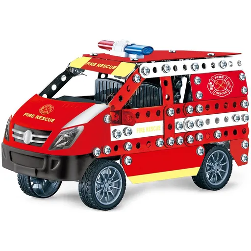Alltoys Kovová stavebnice hasičské auto 314 dílků
