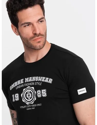 Pánské tričko s potiskem černé