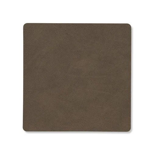Podtácek SQUARE NUPO 10 x 10 cm, kaviárová, kůže, LIND DNA