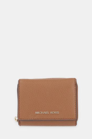 Kožená peněženka MICHAEL Michael Kors hnědá barva, 32S4G8ED8L