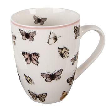 Porcelánový hrnek s motýlky Butterfly Paradise -  12*8*10cm / 350 ml BPDMU